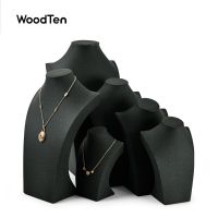 WoodTen  เครื่องประดับหนังจี้สร้อยคอหุ่นยืนแสดงยืนสำหรับรุ่นหน้าอกเครื่องประดับออแกไนเซอร์จัดเก็บยืนแสดง RX056