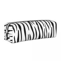 Zebra Skin White Leopard Pencil Cases Cute Fashion Pen Box Bag Student Large Storage School Supplies Zipper Pencil Pouch