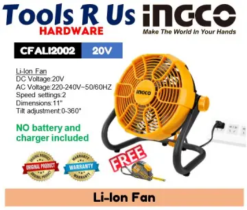 INGCO CFALI2007 20V Lithium-ion Fan - Compact Cooling, 7 Diameter