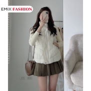 Áo phao gile có túi EMIX, áo khoác mùa đông phong cách Hàn Quốc