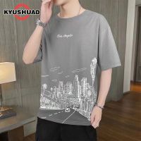 KYUSHUAD เสื้อยืดชายแขนสั้นลำลองและหลวมผู้ชายเสื้อชิ้นบนแขนสั้น