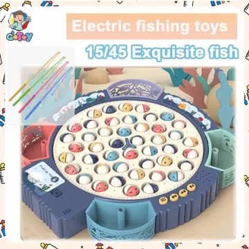 40PCS Children Fishing Toys Magnetic Fishing Game Rod Fish Hook