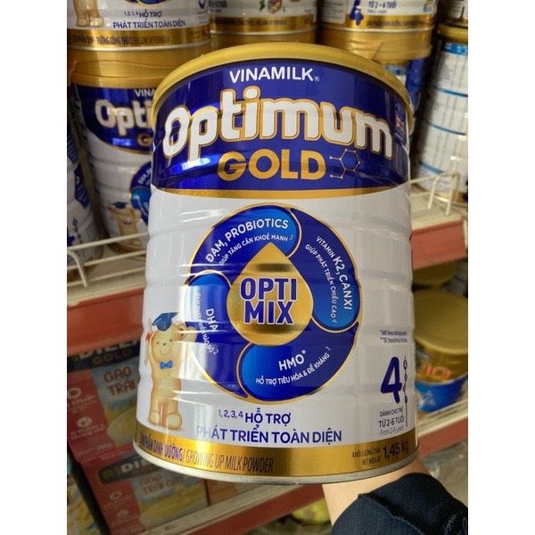 Sữa Bột Vinamilk Optimum Gold 4 Lon 1.45kg MẪU MỚI - Dành cho bé 2 ...