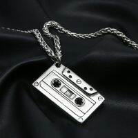 Punk Hip Hop Cassette Necklace Vintage Stainless Steel Men Necklace Chain Fashion Nightclub Rock Jewelry Gift Wholesale