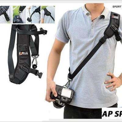 สายสะพายกล้องกันลื่นแบบคล้องพาดไหล่ Quick Strap Rapid Shoulder Strap  FOCUS DSLR SLR สีดำ  ปรับความยาวสายได้สะดวก  ช่วยให้สามารถยกกล้องขึ้นมาได้อย่างรวดเร็ว เบา ใช้งานง่าย ทนทาน