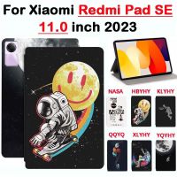 รูปแบบ Cosmonaut สำหรับ Redmi Pad SE 11.0นิ้วคุณภาพสูงปลุก2023นอนหลับกันลื่นกันเหงื่อเคส Xiaomi Redmi แผ่น Se 2023แฟชั่นพียูแท๊บเลทหนัง