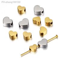 5pcs High Quality Stainless Steel Heart Bead Gold Color Spacer Beads for Bracelet Necklace Chain DIY Jewelry Making Findings
