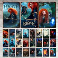 วินเทจคลาสสิกภาพยนตร์กล้าหาญป้ายโลหะเจ้าหญิง Merida ดีบุกเข้าสู่ระบบตกแต่งผนังสำหรับบาร์ผับงานฝีมือโลหะโปสเตอร์ย้อนยุค