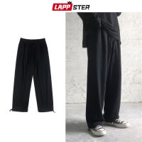 LAPPSTER Men Summer Kpop Fashions Harem Pants 2021 Oversized Baggy Joggers Pants Male Cotton Grey Casual Wide Leg Sweatpants