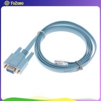 FoZueo DB 9Pin RS232อนุกรมเป็น CAT5อะแดปเตอร์อีเทอร์เน็ต LAN สายเคเบิลคอนโซลสีน้ำเงิน