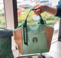 Starbucksกระเป๋าสะพายแฟชั่นมูลค่าสูงอเนกประสงค์แบบพกพาสบาย ๆ กระเป๋าอาหารกลางวันในแนวทแยงพกพาสะดวกเมื่อเดินทาง