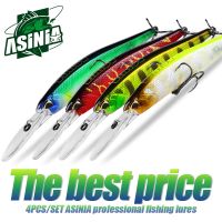 【hot】✲✽ ASINIA Best price 4pcs each set New 100mm 16g dive 1.8-3m lures minnow quality professional baits wobbler