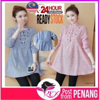 [D01] READY STOCK PENANG Long Sleeve Blouse Maternity blouse Baju Mengandung Nursing Clothes