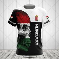 Custom Name Hungary Skull Graphic Tees Summer Cool Sportswear Mens Fashion Jersey Loose Oversized T-shirts Short Sleeve Tops