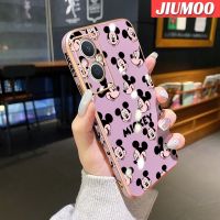 JIUMOO เคสสำหรับ OPPO Reno 7z A96 Reno7 Lite F21 Pro 5G Reno 8 Lite Reno เคส8Z ลายการ์ตูนมิกกี้บางเคสโทรศัพท์ป้องกันเลนส์กล้องซิลิโคนขอบสี่เหลี่ยมเคสกันกระแทกแฟชั่น