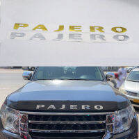 สำหรับ Pajero อุปกรณ์ตกแต่งรถยนต์สติกเกอร์สัญลักษณ์ติดรถยนต์ฝากระโปรงหน้าโครเมี่ยมสีเงินสีทอง ABS โลโก้ป้ายตัวอักษร