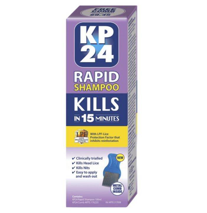 Australia KP24 Rapid 15 minute Head Lice/Nit Shampoo With Lice