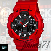 นาฬิกาข้อมือ CasioGShock สายเรซิ่นรุ่น GA100B-4A (Red)