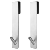 Stainless Steel Extended Shower Door Hooks Towel Hanger Robes Hook Over Door Hook for Bathroom Glass Shower Door 2 Pack