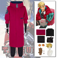 [ Star Fun] อะนิเมะ Vash The Stampede คอสเพลย์วิกผม Tri คอสเพลย์ Vash เครื่องแต่งกายชุดสีแดงชุดแว่นตาปาร์ตี้ฮาโลวีนเสื้อผ้าสำหรับชาย