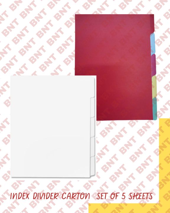 INDEX DIVIDER CARTON File Index Divider File Divider MULTI COLOR/WHITE