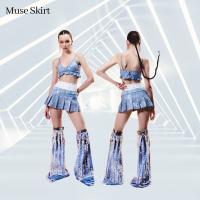 Merge Official - Muse Skirt (พร้อมส่ง) กระโปรงยีนส์สั้น ปักเลื่อมทั้งตัว ขอบเอว 2 ชั้น