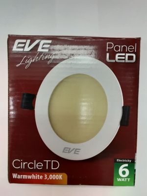 Eve โคมดาวไลท์ LED 4นิ้ว 6w พาเนลไลท์แอลอีดี หน้ากลม 6 วัตต์ แสงส้ม (วอร์มไวท์) 1 ชุด