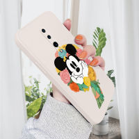 GGK สำหรับ OnePlus 7 OnePlus 7 Pro OnePlus 7T Pro เคสโทรศัพท์ลายการ์ตูนมิกกี้ปลอกซิลิโคนของเหลวทรงสี่เหลี่ยมดั้งเดิมเคสป้องกันทนแรงกระแทกกล้องคลุมทั้งหมด