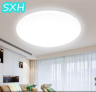 SXH โคมไฟเพดานบางเฉียบไฟ Led ขายส่งห้องนั่งเล่นสร้างสรรค์ห้องนอนแสงที่เรียบง่ายรอบในร่มระเบียงโคมไฟที่ใช้ในครัวเรือนไฟเพดาน