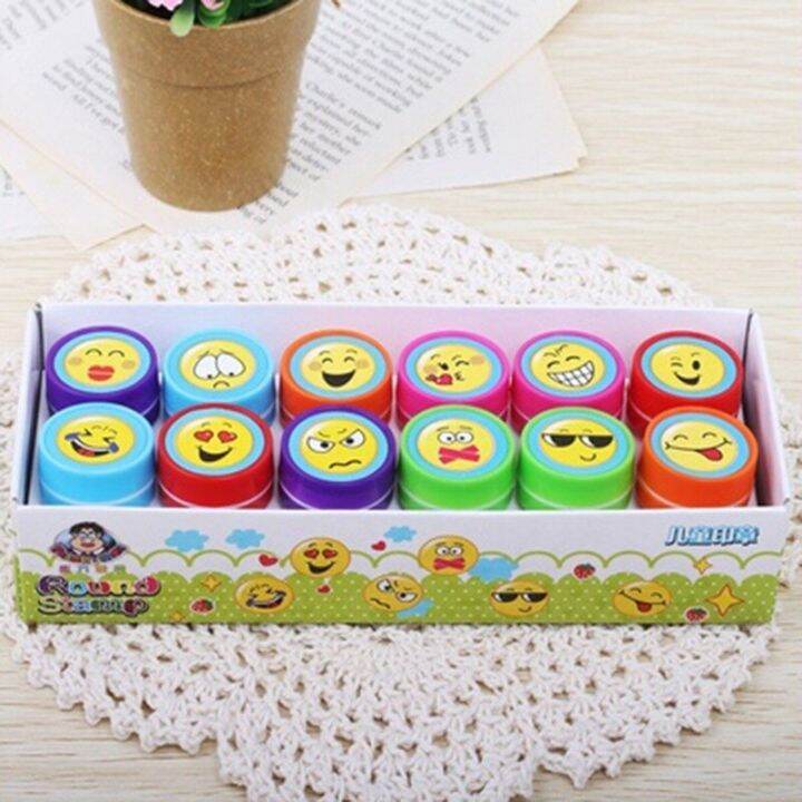 12pcs-box-children-toy-rubber-stamps-cartoon-fruits-kid-seal-diy-scrapbook-photo-album-decor-stamper-high-quality-simple