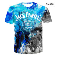 KKFashion เสื้อยืดพิมพ์ลายโลโก้ JACK DANIELS,เสื้อคอกลมแขนสั้นเสื้อยืดลำลองคุณภาพสูงไซส์ใหญ่พิเศษ S-5XL