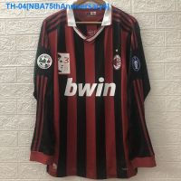 ♂ NBA75thAnniversary4 0910AC Milan jersey retro long-sleeved Kaka Beckham Ronaldinho uniform Maldini retired football uniform