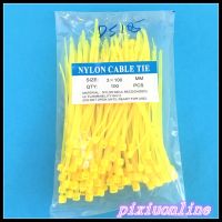 100pcs/packet 3*100mm Yellow Self-Locking Cable Ties Nylon Cable Zip Tie DS105 Drop Shipping