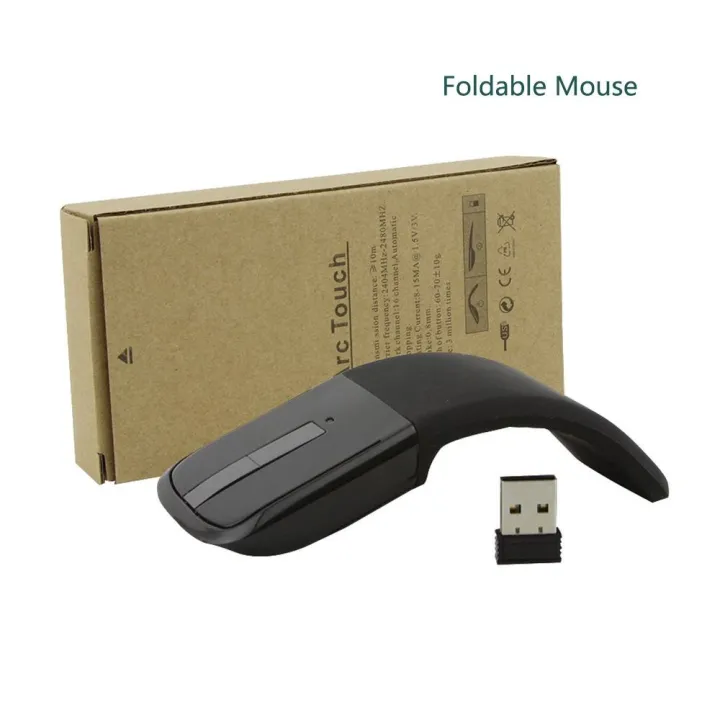 Foldable Wireless Computer Mouse Arc Touch Mice Slim Optical Gaming