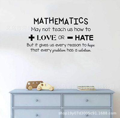 [COD] Manufacturers wholesale creative mathematics love hate English admonition wall stickers decoration bedroom