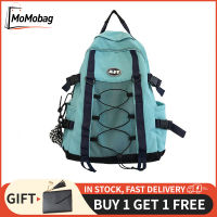 MoMobag กระเป๋านักเรียนใหม่หญิงนักเรียนม.ปลายกระเป๋าสะพายลายเรียบแฟชั่นเด็กประถมกระเป๋าเป้สะพายหลังขนาดใหญ่มัธยมต้นนักเรียนม.ปลาย Ins