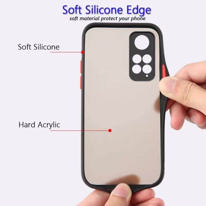 ส่งจากไทย-case-xiaomi-redmi-note11-4g-เคสกันกระแทก-เคสปุ่มสีผิวด้าน-กันรอยกล้อง-ขอบนิ่มหลังแข็ง-เคสเสี่ยวมี่เรดมีnote11