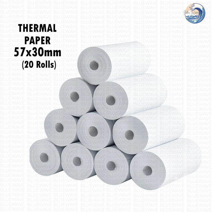 Thermal Paper 57x30 (20 rolls) Coreless POS Receipt Paper Supplies ...