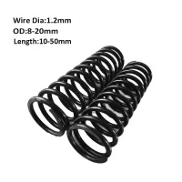 【LZ】 Compression Springs High Elastic Blackening Spring Manganese Steel Pressure Spring Wire Dia 1.2mm Outer Dia 8-20mm Length10-50mm