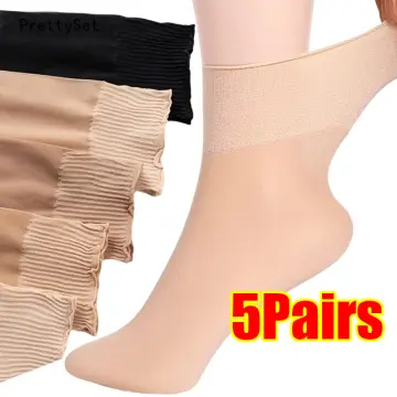 10Pcs/5Pair Summer Socks Velvet Silk Women Short Socks Cotton