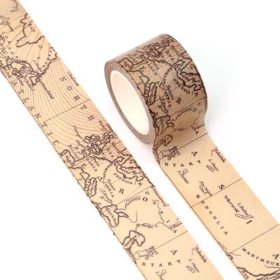 【CW】 NEW 1 Roll 10M  Diary decorating 30mm Wide Map Washi Tapes for Scrapbooking Adhesive Masking Tape Stationery
