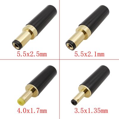 2Pcs DC Power Male Plug 5.5 x 2.5mm 5.5 x 2.1mm 4.0 x 1.7mm 3.5 x 1.35 mm Adapter Connector Gold Plated DC Plug Welding Wire DIY  Wires Leads Adapters