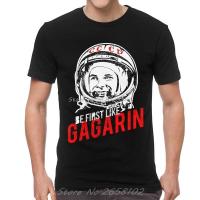 Camiseta de URSS Yuri Gagarin para hombre, camisa de manga corta Harajuku, 100% algodón, cosmonautas de CCCP de Rusia, Tops urbanos