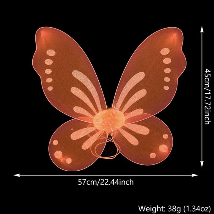 ชุดคอสตูมปีกผีเสื้อนางฟ้าสำหรับเด็กผู้หญิงชุดปีกนางฟ้าชุดสำหรับเด็กวัยหัดเดินปีกนางฟ้าสำหรับวันฮาโลวีนอุปกรณ์เสริมสำหรับเวที