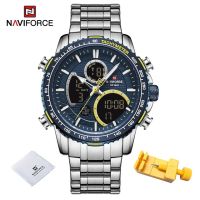 ⌚NAVIFORCE นาฬิกาควอตซ์ธุรกิจผู้ชายแฟชั่นนาฬิกาข้อมือดิจิตอลสแตนเลสเรืองแสงนาฬิกาผู้ชาย Relogio Masculino