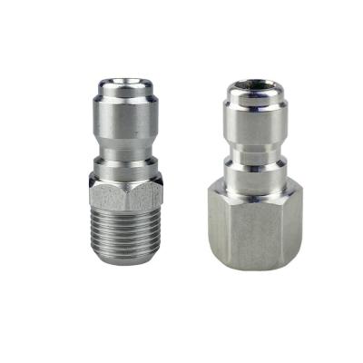 Stainless Steel 1/4" Quick Connect Plug Nozzle With G1/4 Or M14 Thread Male &amp; Female Replacement Parts
