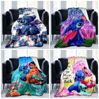 2023 BLANKET Lilo &amp; Stitch ผ้าห่อตัวเด็กแฟชั่นการ์ตูนมอนสเตอร์ขนแกะนุ่มโยนเด็กผู้ใหญ่ของขวัญโซฟาเดินทางตั้งแคมป์