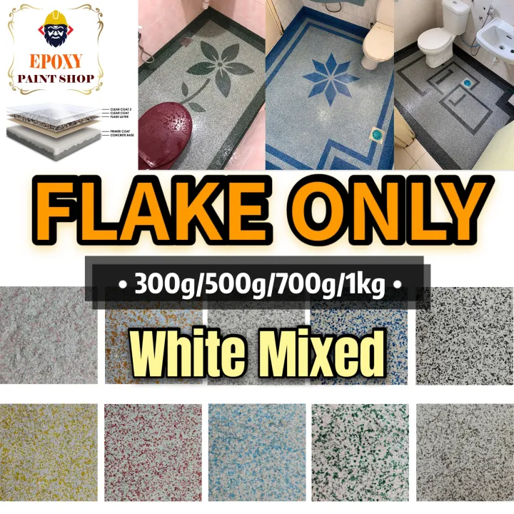 Epoxy Color Flake (White Mixed) 300g/500g/700g/1KG Suitable use on