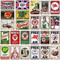 Vintage Texaco Motor Oil Signs Sky Chief Castrol BP Metal Poster Wall Art Painting Plate Garage Gas Gasoline Station Decor YJ228  Power Points  Switch