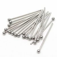 100pcs/lot Stainless Steel Handmade Ball Pins 20mm 30mm 40mm 50mm Manual Beading Connector Needles DIY Jewelry Accessories